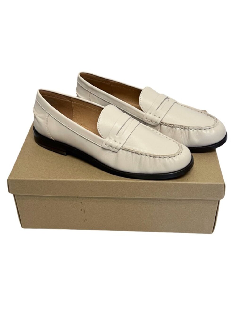 Madewell NYE Penny Loafers Pale Oyster Size 5 NEW IN BOX
